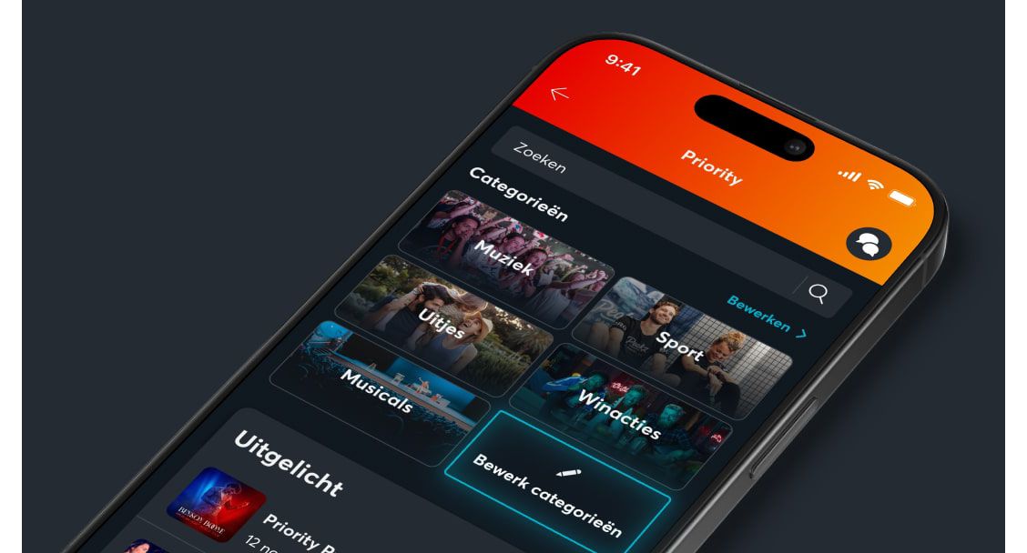 categorieën bewerken in de app