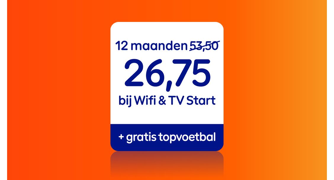 9 maanden korting op Internet & TV plus gratis topvoetbal