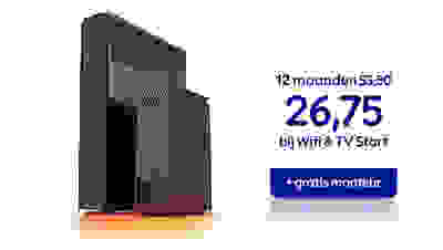 9 maanden 50% korting op Internet & TV + welkomstcadeau SkyShowtime, Disney+ of HBO Max