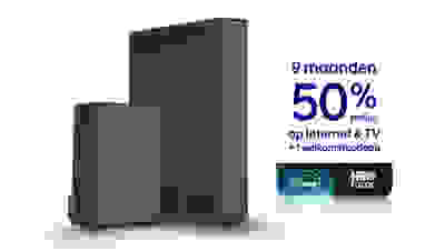 9 maanden 50% korting op Internet & TV + welkomstcadeau SkyShowtime, Disney+ of HBO Max