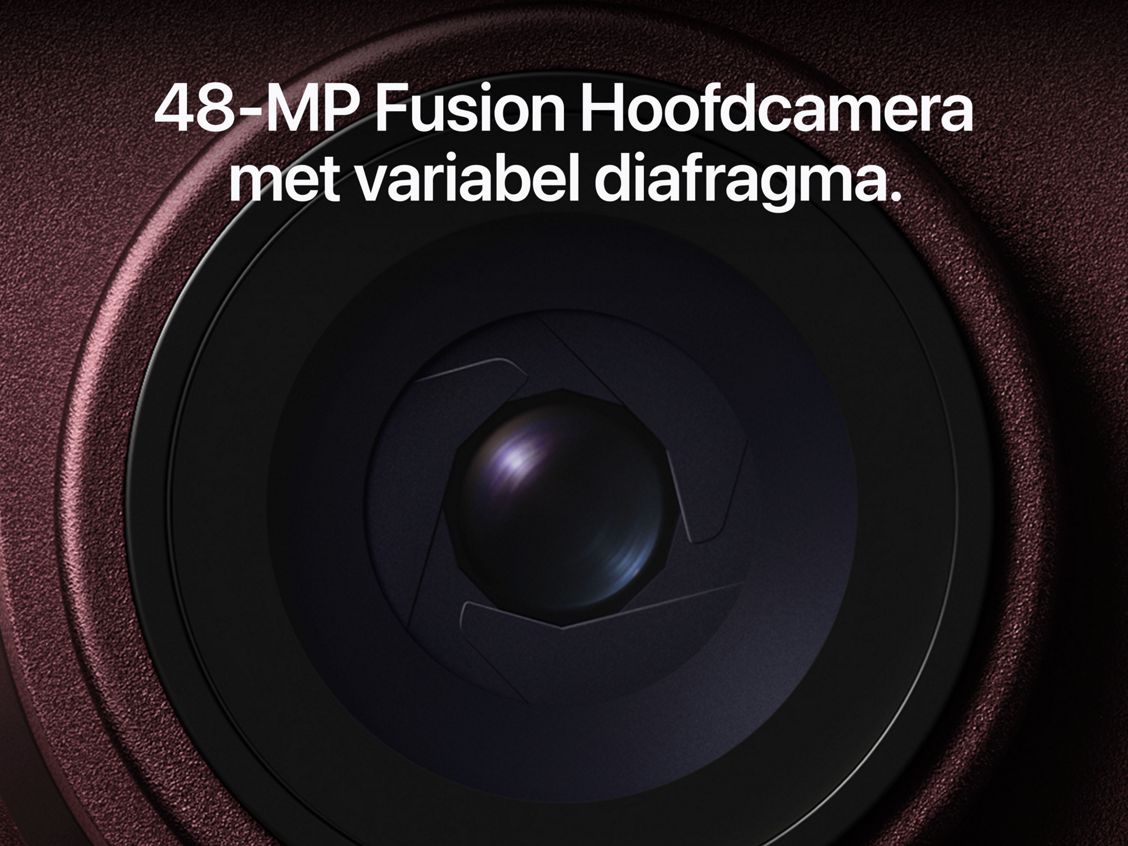 48-MP Fusion hoofdcamera met variabel diafragma
