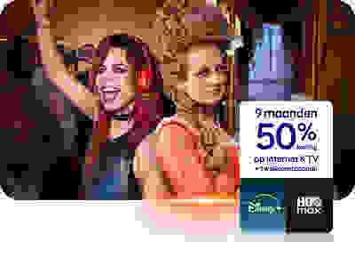 9 maanden 50% korting + 1 Welkomstcadeau (Disney+ of HBO Max)
