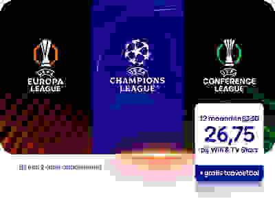 12 maanden van 53,50, nu voor 26,75 bij Wifi & TV Start + gratis topvoetbal - bij een 2-jarig abonnement