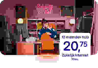 Zakelijk Internet Xtra L 12 maanden van €51,50 voor €20,75