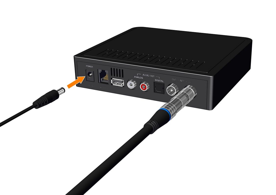 Sluit de stroomkabel aan