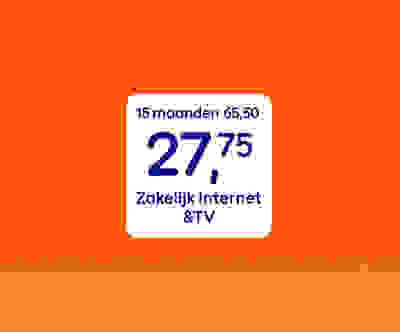Zakelijk Internet &  TV 15 maanden van €65,50 voor €27,75 per maand