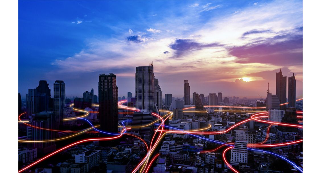 Zakelijke glasvezel draagt data over met behulp van lichtsignalen