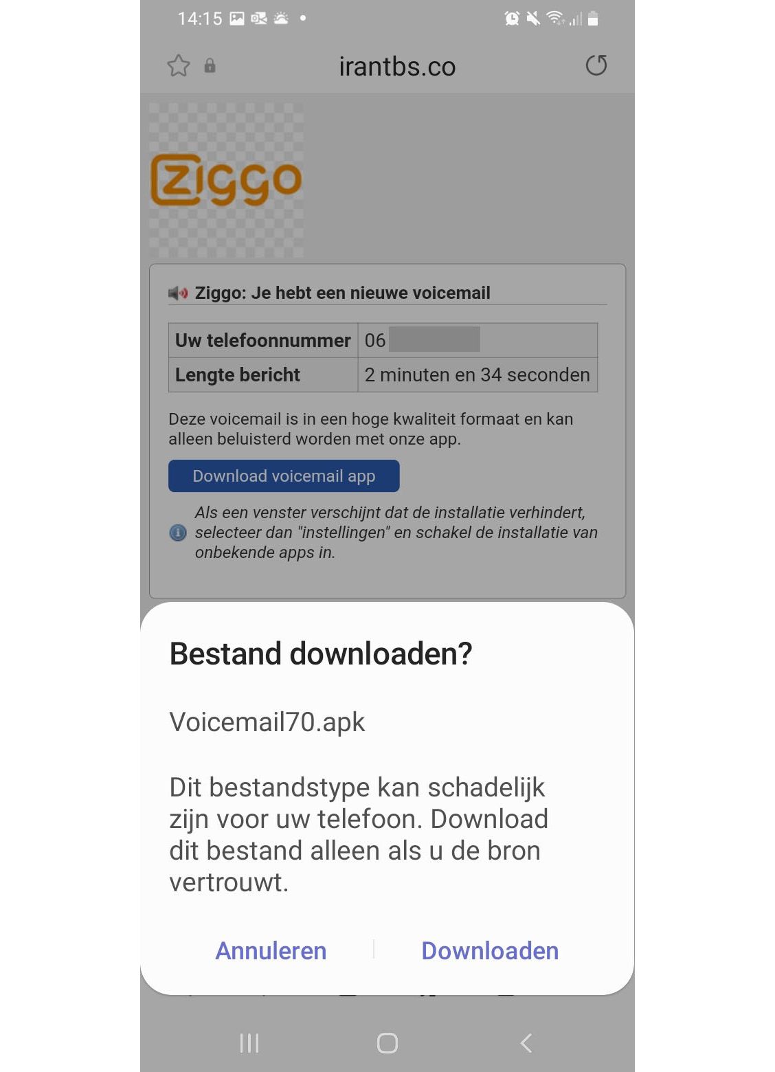 FluBot app niet installeren