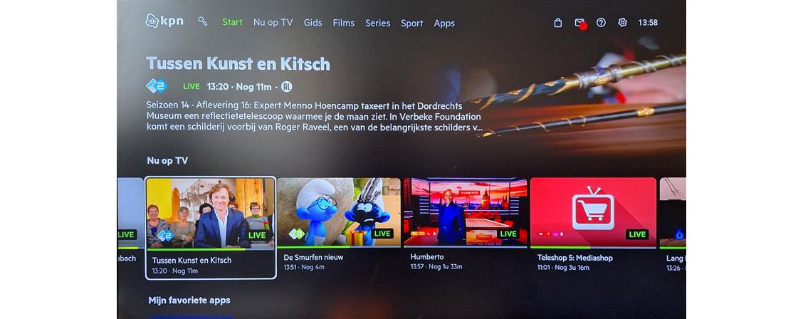 KPN TV+ Box beginscherm