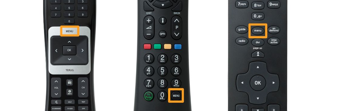 afstandsbedieningen menu knop