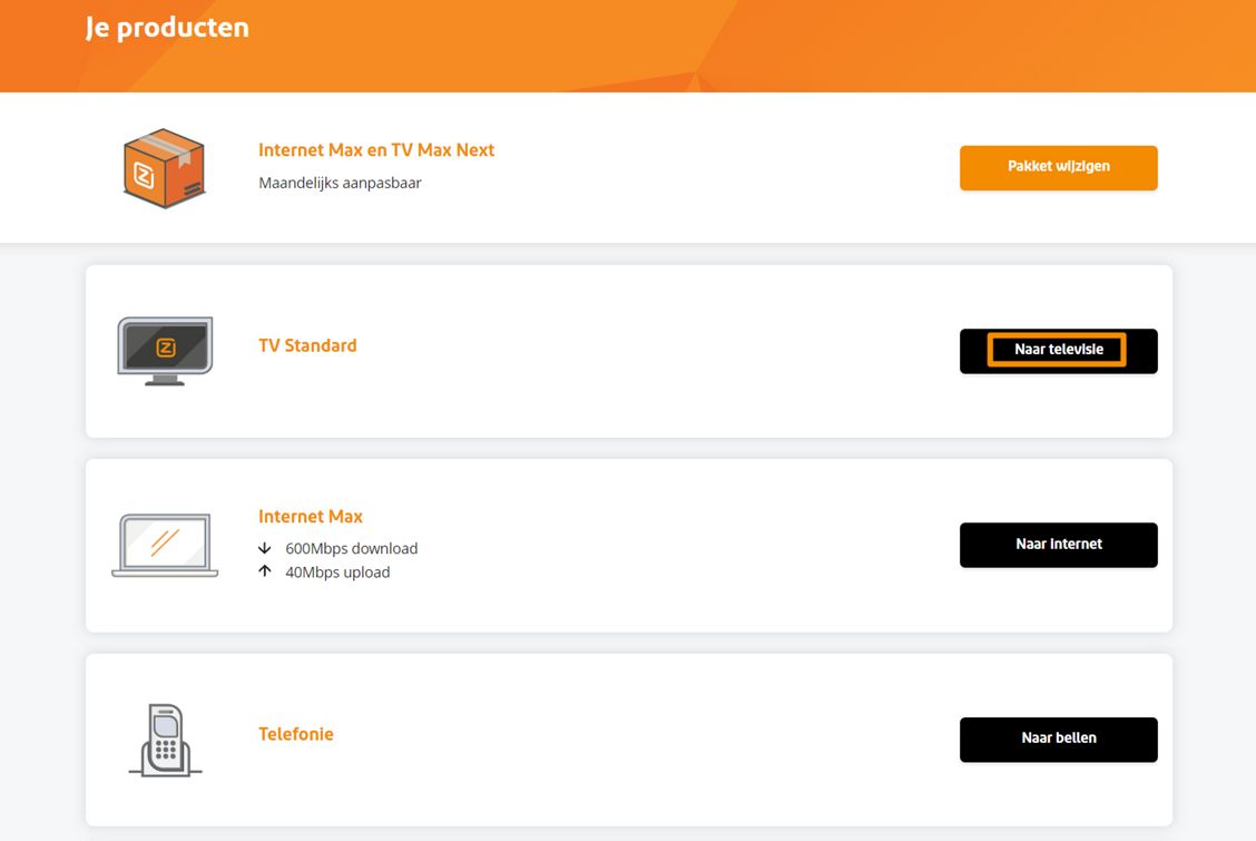 Optie Digitale ontvanger en smartcards in Mijn Ziggo