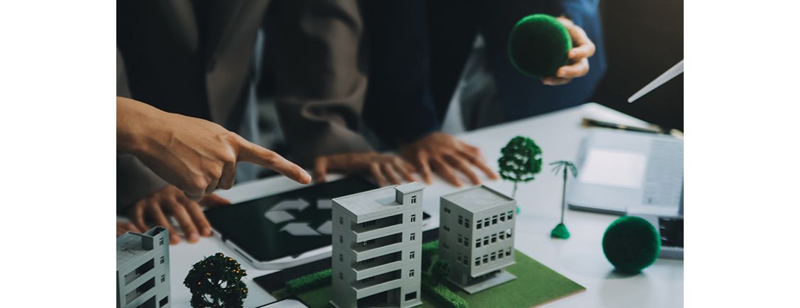 Een maquette van een gebouw