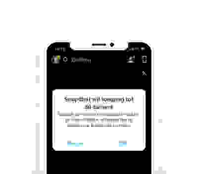 Toegang verzoek van snapchat op een iphone