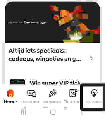 Startscherm Vodafone en Ziggo app