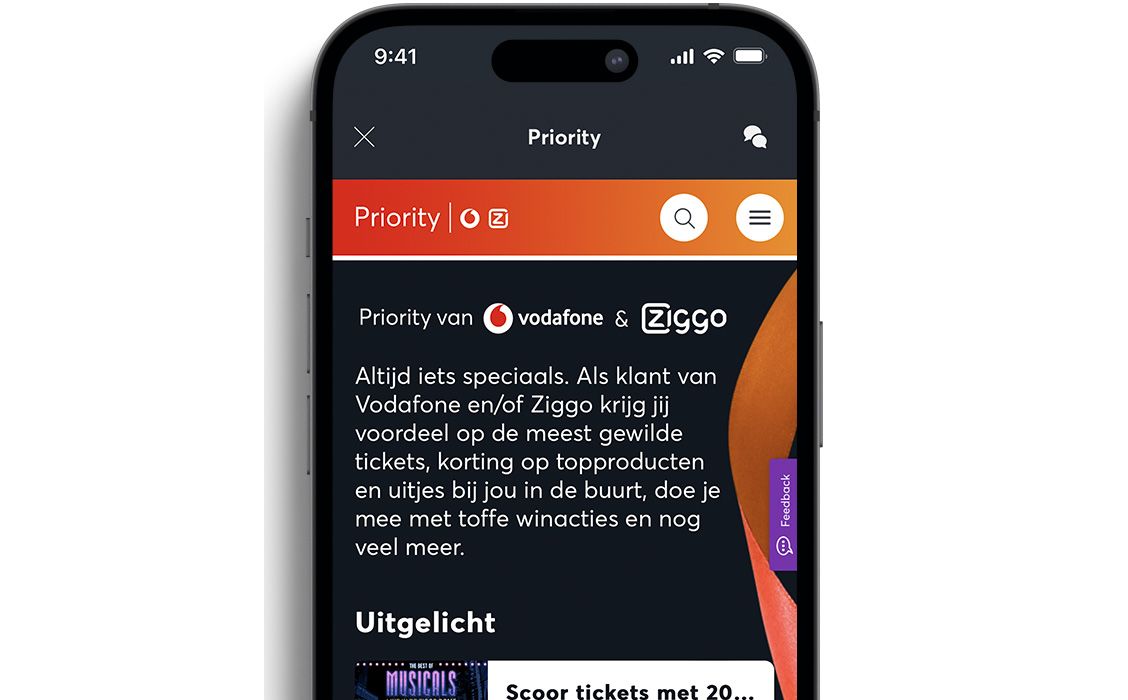 Vodafone & Ziggo app priority
