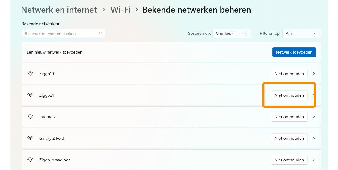 netwerkbeveiligingssleutel
